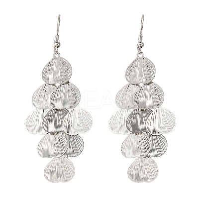 430 Stainless Steel Heart Dangle Earrings EJEW-A137-09P-1