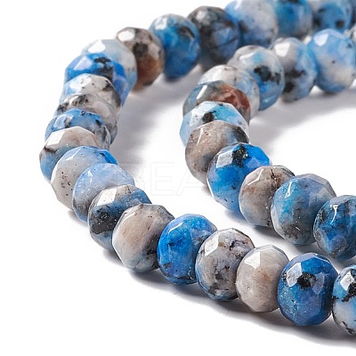 Dyed Natural Sesame Jasper/Kiwi Jasper Rondelle Beads Strands G-E316-A02-1