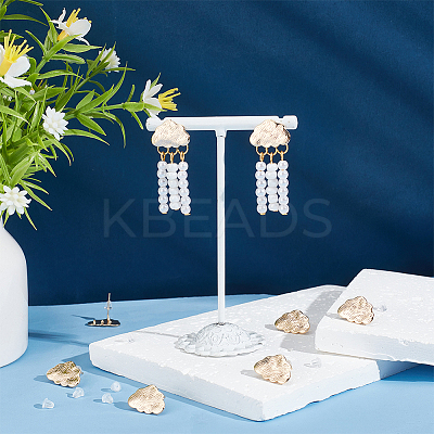 10Pcs Cloud Shape Brass Stud Earring Findings EJEW-BC0001-13-1