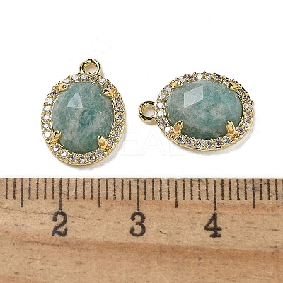 Natural Amazonite Faceted Oval Pendants G-I375-02G-03-1