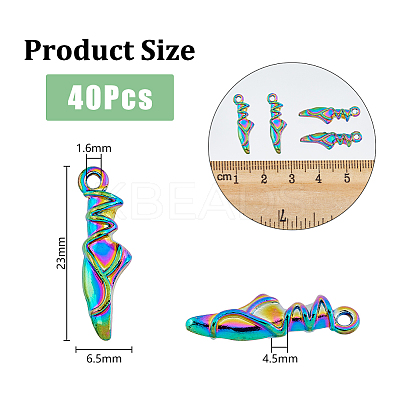 40PCS Rainbow Color Alloy Pendants PALLOY-DC0001-21-1