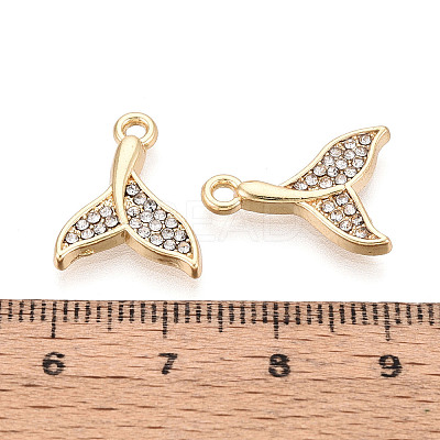 Rack Plating Alloy Rhinestone Pendants FIND-N011-23KCG-1