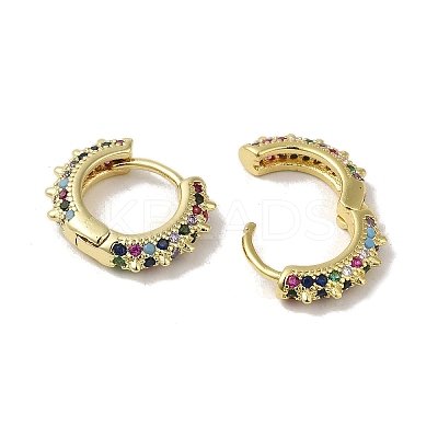 Rack Plating Brass Micro Pave Cubic Zirconia Huggie Hoop Earrings for Women EJEW-C097-24G-01-1