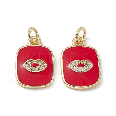 Brass Micro Pave Cubic Zirconia Charms KK-E068-VB436-2-1
