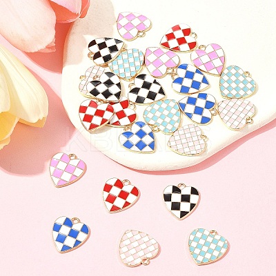 24Pcs 6 Styles Alloy Enamel Pendants ENAM-FS0002-37-1