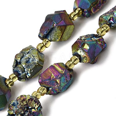 Electroplated Raw Rough Natural Amethyst Beads Strands G-Z131-J02-03-1