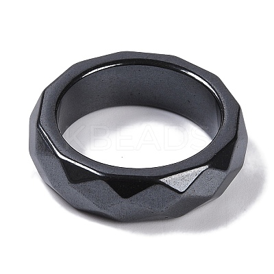 Magnetic Synthetic Hematite Finger Ring for Men Women RJEW-A047-01D-1