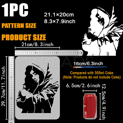 1Pc PET Hollow Out Drawing Painting Stencils DIY-FG0005-25A-1