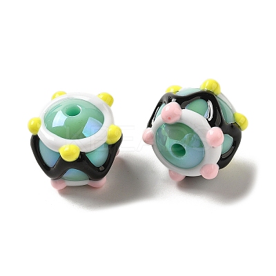 Hand Painted Acrylic with Enamel Beads MACR-K354-38N-1