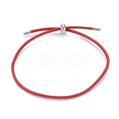 Adjustable PU Leather Cord Slider Bracelets BJEW-F412-05P-1