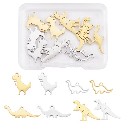 16Pcs 8 Style 201 & 304 Stainless Steel Pendants STAS-SZ0002-64-1