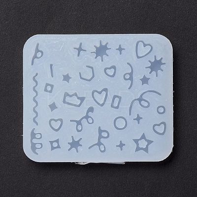 Line & Ring & Heart & Star & Crown & Square & Rectangle & Acanthosphere Filling Silicone Molds DIY-M029-02-1