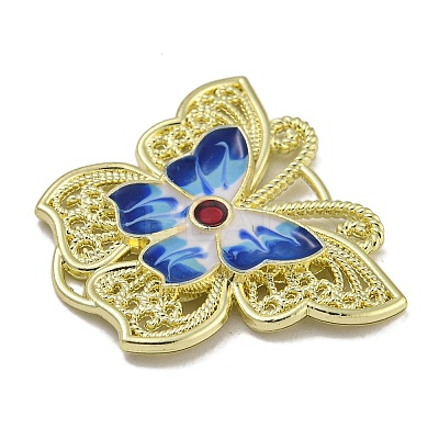 Rack Plating Alloy Enamel Pendants PALLOY-F312-47G-01-1