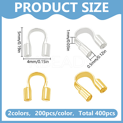 400Pcs 2 Colors Brass Wire Guardian and Protectors KK-LP0001-22-1