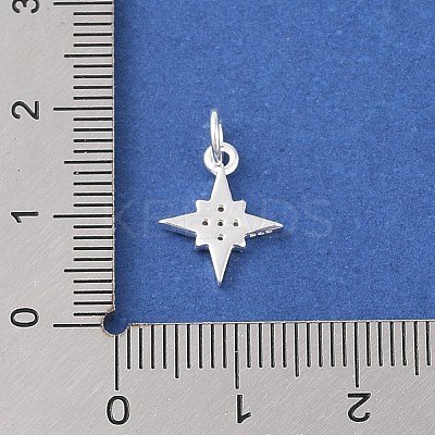 925 Sterling Silver Pave Clear Cubic Zirconia Star Charms STER-K181-01A-S-1
