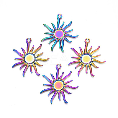 Rainbow Color Alloy Big Pendant Settings for Enanmel PALLOY-N156-195-1