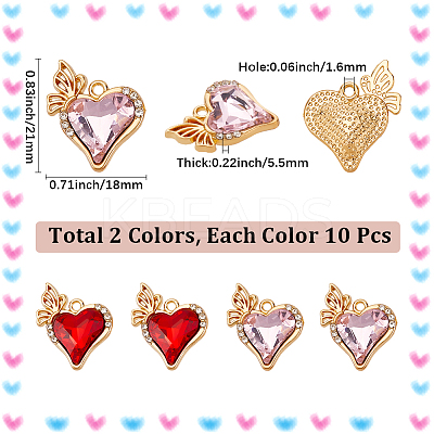 2Sets 2 Colors Alloy Rhinestone Pendants FIND-SC0015-76-1
