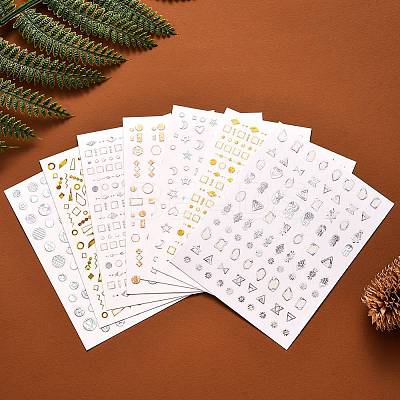 3D Metallic Star Moon Heart Nail Decals Stickers MRMJ-R088-28-M-1