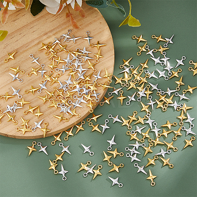 240Pcs 2 Colors Alloy Pendants FIND-FH0011-68-1