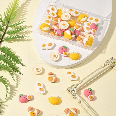 40Pcs Opaque Resin Cabochons CRES-FS0001-21-1