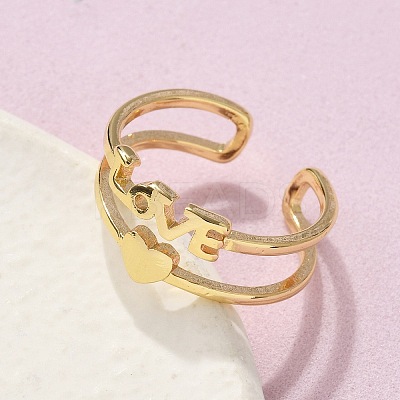 Brass Cuff Finger Rings RJEW-C120-09G-1