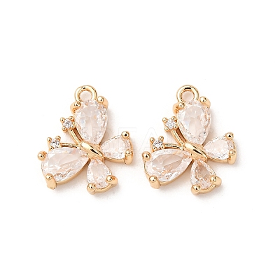 Brass with Cubic Zirconia Pendants ZIRC-L105-07G-1