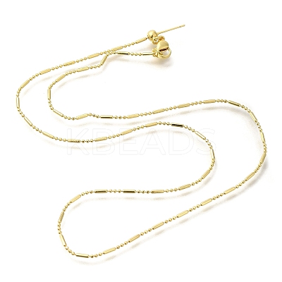Rack Plating Brass Column & Ball Link Chain Necklaces MAK-L042-06G-1