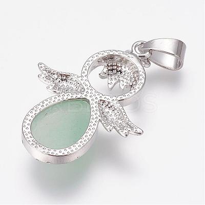 Natural Green Aventurine Pendants G-G651-A13-1