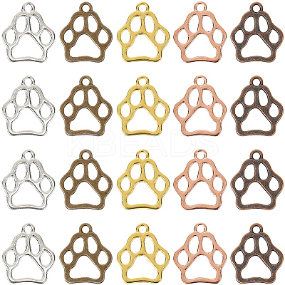 110Pcs 5 Colors Tibetan Style Alloy Pendants FIND-SC0019-81-1