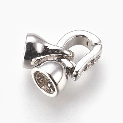 Brass Micro Pave Cubic Zirconia Fold Over Clasps KK-P164-05P-1