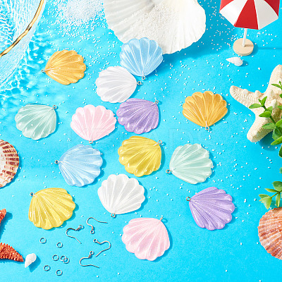 DIY Resin Shell Shape Earring Kits DIY-TA0011-06-1