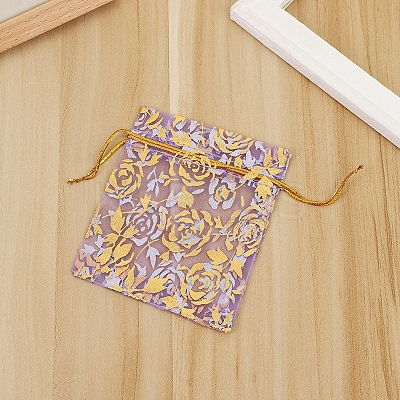 Rectangle Organza Drawstring Gift Bags PAAG-PW0012-15C-03C-1