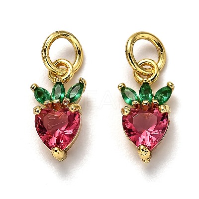 Brass Micro Pave Cubic Zirconia Charms X-ZIRC-H119-06G-1