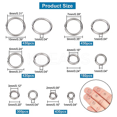 Stainless Steel Open Small Jump Rings STAS-PH0004-01-M-1