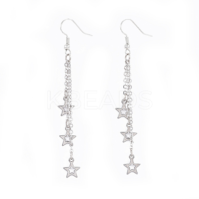 Brass Tassel Dangle Earrings X-EJEW-JE03303-1