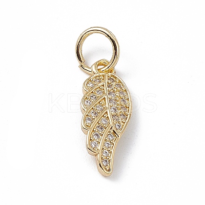 Rack Plating Brass Micro Pave Cubic Zirconia Pendants KK-G451-06G-1