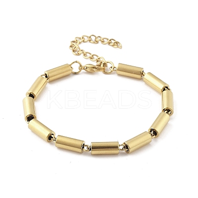 304 Stainless Steel Column Link Chain Bracelets for Women BJEW-F488-05G-1