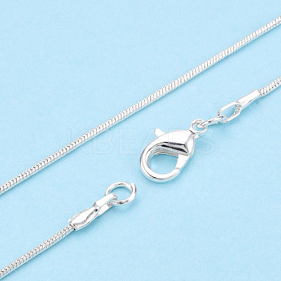 Brass Round Snake Chain Necklace with Lobster Claw Clasps MAK-ZX002-01C-S-1