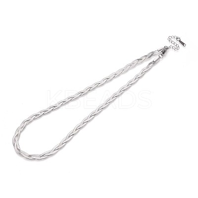 5MM 304 Stainless Steel Braided Herringbone Chain Necklaces NJEW-N058-04P-1