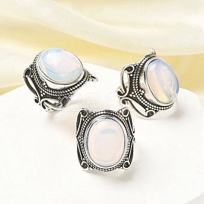 Opalite Adjustable Rings RJEW-I108-02AS-05-1