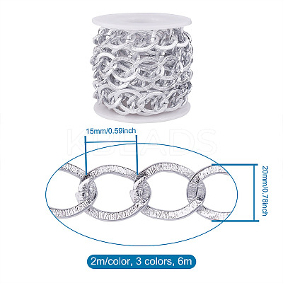 2m 3 Colors Aluminium Twisted Chains Curb Chains CHA-YS0001-01-1