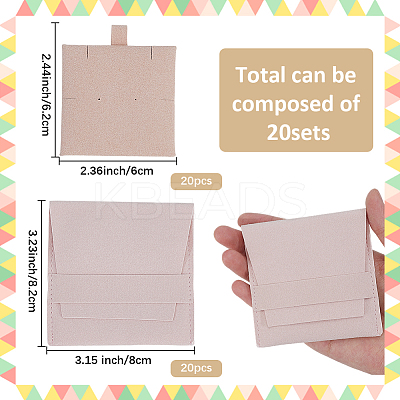 20Pcs Microfiber Jewelry Envelope Pouches ABAG-SP0001-47A-1