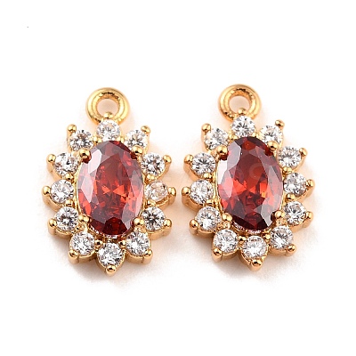 Real 18K Gold Plated Brass Micro Pave Cubic Zirconia Charms X-ZIRC-Z023-04C-NR-1