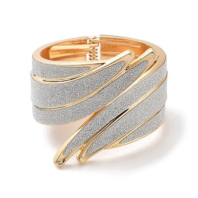 Sparkle Wings Wrap Alloy Cuff Bangles BJEW-C058-05G-02-1