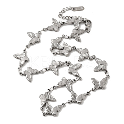 304 Stainless Steel Link Chain Necklaces NJEW-Q033-01A-P-1