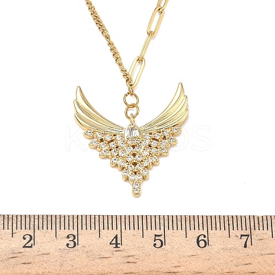 304 Stainless Steel Micro Pave Clear Cubic Zirconia Pendant Necklaces for Women LS-NJEW-Z103-01G-07-1