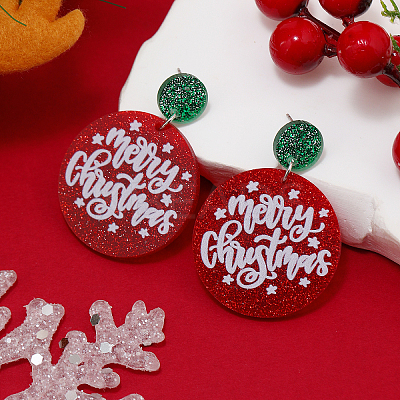 Christmas Acrylic Stud Earrings SK8065-28-1