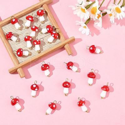 20Pcs Handmade Lampwork Pendants PALLOY-YW00077-1