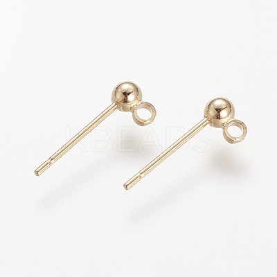 Brass Stud Earring Findings X-KK-T014-66G-1