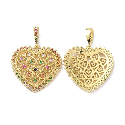 Brass Micro Pave Cubic Zirconia Pendant ZIRC-C021-17G-1